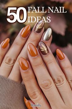 Looking for fall nail inspiration? We've got 50 chic, fall nail design ideas to try that are on trend for the season! So many styles from minimal fall nails to warm autumn tones. It's time for your fall manicure!