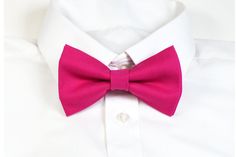 "**About this bow tie This bow tie is handcrafted by me and made with 100% cotton fabric. Pre-tied, double layered and have interfacing fuzzed inside to strengthen it. **Since all our listing are custom made,, we don't accept return, If you are purchasing this to match your bridal color or require a precise color, we can't gurantee a PERFECT match.  Please ask for our FREE Fabric Sample before placing order!  ** Bow tie style - Barpin (For babies only) - CLIP-ON (strapless) - Adjustable VELCRO strap - Adjustable strap with METAL HOOK, EYE ADJUSTER HARDWARE **Bow tie Size Please note that these sizes are approximations. As each bow tie is handmade so there may be variation in size and pattern Newborn - 1Y : 2\"X3\" 2Y - 4Y : 2.5\"X3.5\" 5Y - 12Y : 2.5\"X4\" Adult : 2.75\" X 4.75\" Adult XL Bow Tie Groomsmen, Wedding Bow Tie, Rose Fushia, Groomsmen Bowtie, Baby Bowtie, Pink Bow Tie, Boys Bow Ties, Bow Tie Wedding, Baby Bow