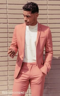 Rome Flynn, Dapper Mens Fashion, Designer Suits For Men, Mens Casual Dress Outfits, Pink Suit, Fashion Suits For Men, African Men Fashion