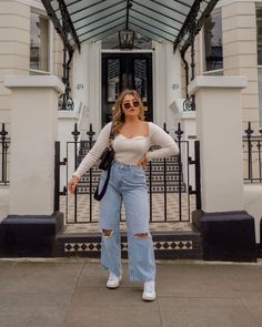 Medium Size Girls Outfits, Aesthetic Outfits Plus Size, Blue And White Outfits, Neue Outfits, Causual Outfits, Shooting Photo, Outfit Aesthetic, Girls Denim