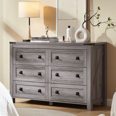 a bedroom scene with focus on the dresser