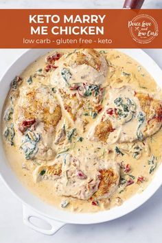 the cover of keto mary me chicken low carb gluen free keto