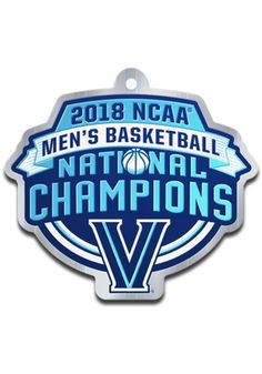 the logo for the men's basketball national championship is shown in blue and white