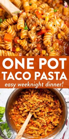 one pot taco pasta is an easy weeknight dinner