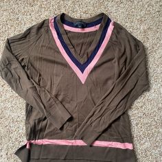 Ann Taylor Brown V Neck Sweater. Never Worn. Comes From A Smoke Free Home. Preppy Pink Tops For Fall, Pink Preppy Tops For Workwear, Brown V Neck Sweater, Brown Sweater, V Neck Sweater, Colorful Sweaters, Vneck Sweater, Neck Sweater, Ann Taylor