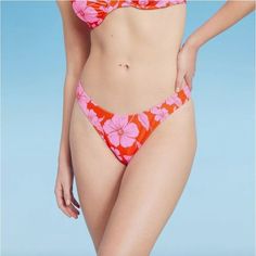 Wild Fable Women's Ultra Cheeky Bikini Bottoms - Size Xxs. -New Without Tags -Low Rise, Ultra Cheeky, Extra High Leg -Colors: Orange And Pink, Multicolor -Pattern: Floral -Added Stretch -Swim Suit, Beach, Pool, Vacation, Boat, Summer, Tropical -Material: Shell: 82% Nylon, 18% Spandex -Care Instructions: Hand Wash Cold Separately Mild Soap -Many Nwt Swimsuit/Bikini Options Available In Our Closet, Bundle And Save When You Purchase Multiple. Vibrant Pink Stretch Swimwear, Pink Beach-style Bottoms For Sunbathing, Beachy Pink Bottoms For Sunbathing, Vibrant Pink Triangle Top Swimwear, Trendy Pink Pool Bottoms, Pink Tropical Bottoms For Pool, Tropical Pink Bottoms For Pool, Trendy Pink Bottoms For Pool, Pink Tropical Pool Bottoms