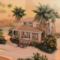 No cc - #sims4 #sims4construction #sims4build #simsbuild #construction #lessims - https://www.instagram.com/pandora.sims4/ Sims 4 Beach House No Cc, Sims 4 Small Beach House, Sulani Sims 4 Build, Ts4 Beach House, Sulani Builds Sims 4, Coastal Sims 4, Island Living Sims 4 House, Sims 4 No Cc Build, Sims Small House