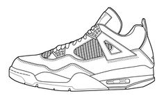 #sneakers #jordan4 #jumpman Shoe Template, Jordan Spizike, Shoe Design Sketches, Sneaker Art, Nike Id, Shoes Drawing