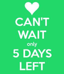 the words can't wait only 2 days left are shown in white on a green background