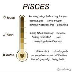 a thermometer with words about pisces and other things to know about it