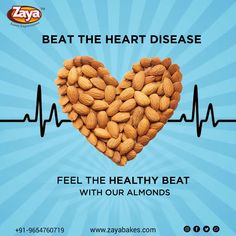 a poster with almonds in the shape of a heart