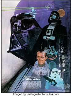 a star wars poster with darth vader and stormtrooper