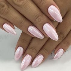 Medium Almond, Shiny Nails, Pearl Nails, Girls Nails, Dream Nails, Fire Nails, Valentine's Day Nails, Chrome Nails