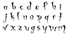 an old english alphabet with black ink