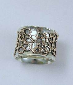 Wide sterling silver Men's and women's band with by artisanimpact Rings Men, Jewelry Designing, Lace Ring, Gold Lace, Sterling Silver Mens, Mens Band, Silver Accessories, Metal Work