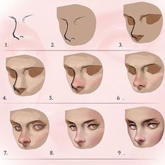 the stages of nose surgery are shown in this illustration