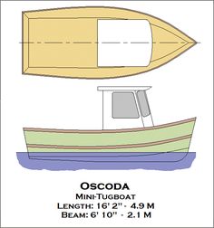 an image of a boat with measurements for the front and back end, as well as the