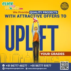 an advertisement for a project called uplift with a woman holding her arms in the air