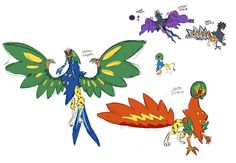 some very pretty cartoon birds with big wings