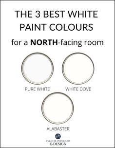 the 3 best white paint colors for a north facing room