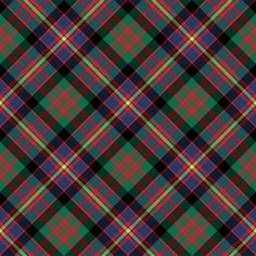 an image of a plaid pattern in green, blue and red colors on a black background