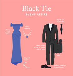 the black tie event attire for men and women