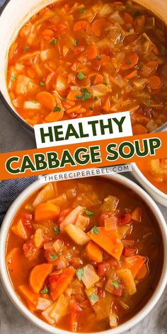 A cozy winter dinner using just 6 ingredients! It's a winter soup with vegetables. Nothing will warm you up like this Healthy Cabbage Soup that tastes delicious. This winter comfort food idea is also dairy-free, vegetarian, and gluten-free!