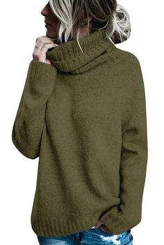 Casual Turtleneck, Pullover Mode, Solid Color Sweater, Baggy Style, Oversized Turtleneck, Long Sleeve Jumper, Chic Sweaters