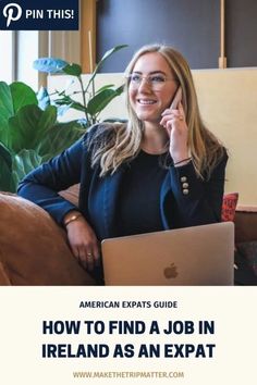 a woman sitting on a couch with her laptop and talking on the phone