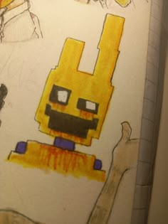 an image of some cartoon characters drawn on paper