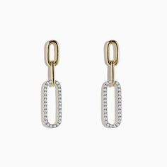 Effy D'Oro 14K Yellow Gold Diamond Paperclip Earrings, 0.29 TCW 14k Gold Huggie Clip-on Earrings, Formal 14k Gold Paperclip Jewelry, Classic Gold Paperclip Earrings, Yellow Gold Paperclip Earrings For Gift, Gold Paperclip Earrings For Formal Events, White Gold Earrings Stamped 14k Fine Jewelry, 14k Gold Tarnish Resistant Diamond Earrings For Formal Events, Formal 14k Gold Diamond Earrings Tarnish Resistant, Formal 14k Gold Tarnish Resistant Diamond Earrings