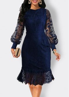 Color:Navy;Size:S;Size:M;Size:L;Size:XL;Size:XXL;Package Contents:1 X Dress;Occasion:Other;Style:Elegant; Navy Dress For Fall Party, Fitted Navy Mini Dress For Formal Occasions, Navy Long Sleeve Fitted Dress, Navy Fitted Mini Dress For Formal Occasions, Formal Fitted Navy Mini Dress, Navy Fitted Party Dress, Elegant Navy Midi Dress For Fall, Navy Knee-length Mini Dress For Party, Elegant Navy Mini Dress For Night Out