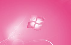 a pink wallpaper with a computer logo on the left and an image of a kite flying in the air