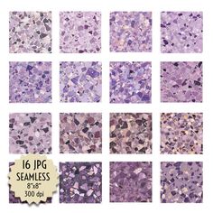 purple mosaic tiles with different shapes and sizes, all in various colors to choose from