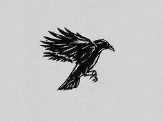 a black and white drawing of a bird flying in the sky