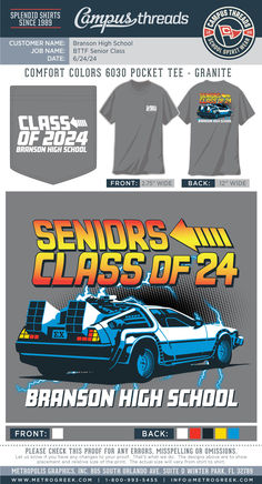 Order School T-shirts | Senior Class Shirt | Class of 2025 Shirts | Spirit Wear | High School Shirts | School Spirit Shirts | Back to the Future School T Shirts, School Spirit Shirts