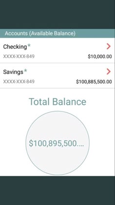 the balance screen on an iphone shows that it has been changed to be $ 10, 000