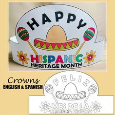 Hispanic Heritage Month Hat Activities : We used these hat for activities during Hispanic Heritage Month.Activities for Preschool, Kindergarten and Grade 1stI hope you love it!! Enjoy!! :)************************************************Click here to follow my store to be notified when new products come out so you can grab them at a great deal! Thank you very much,Kids Learning Center Hispanic Heritage Month Activities Prek, Month Activities For Preschool, Spanish Hat, Language Classroom, Dual Language Classroom