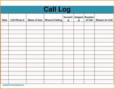 a cell phone log is shown in this image