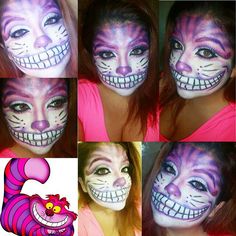 Chester Cat Alice In Wonderland Costumes, Cheshire Cat Face Paint, Chesire Cat Costume, Alice N Wonderland, Cheshire Cat Makeup, Cat Face Makeup, Chester Cat, Cheshire Cat Halloween, Cats Funny Cartoon