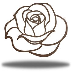 the outline of a rose is shown in black and white, on a white background