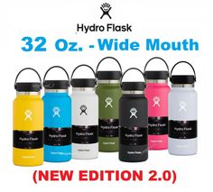 the hydro flask 32oz wide mouth water bottle is available in different colors and sizes