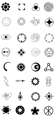 an image of different types of symbols on a cell phone, including circles and stars