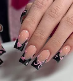 Engagement Nails, Vday Nails, Valentine Nails, Art 2024, Nail Designs Valentines, Colored Acrylic Nails, French Tip Acrylic Nails, Short Square Acrylic Nails