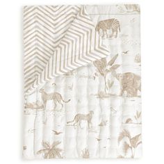 Organic Kids Quilt - Safari & Herringbone - Makemake Organics Tufted Quilt, Safari Nursery Bedding, Toddler Comforter, Portable Changing Pad, Kids Blanket, Toddler Pillow, Mini Crib Sheets, Toddler Quilt, Bed Blankets