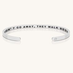 Those we love don't go away, they walk beside us every day. Unseen, unheard, but always near. Still loved, still missed, and very dear. Size Fully adjustable, one size fits most. Material Medical grade stainless steel. Lead free, nickel free, hypoallergenic, tarnish resistant. Gold bracelets are 18K gold dipped. Mantra Ring, Mantra Bands, Gold Bracelets, Rose Gold Bracelet, Gold Dipped, Our Love, Mantra, Every Day, Gold Bracelet