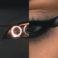 two images side by side one shows the front and back of a woman's eye