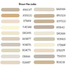 the different shades of brown and beige are shown in this chart, which shows how many colors