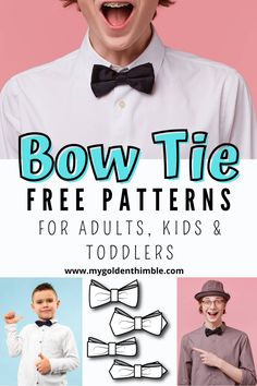 the bow tie pattern for adults, kids and toddlers