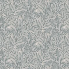 a wallpaper with leaves on it in grey and white colors, as well as the background